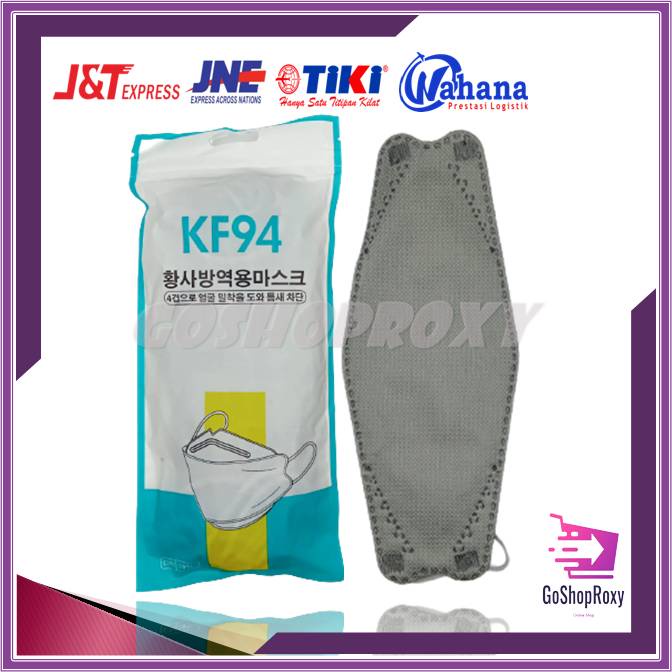 Masker KF94 Masker Korea 4ply Earloop Isi 10 pcs-Grey