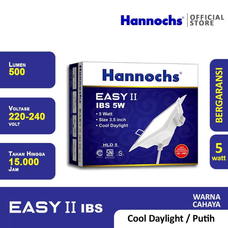 Hannochs Downlight LED EASY II 5W IBS Cahaya Putih