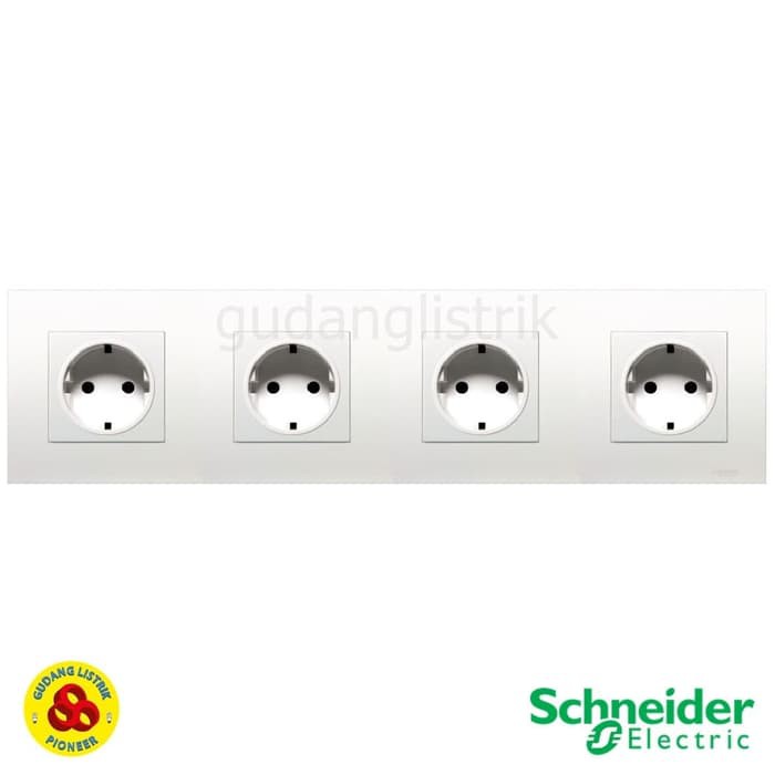 Schneider Stop Kontak 4 Gang Vivace Socket 4 Gang Dengan Frame KB_41