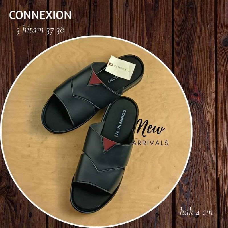 SANDAL CONNEXION WEDGES  WANITA HITAM MAROON