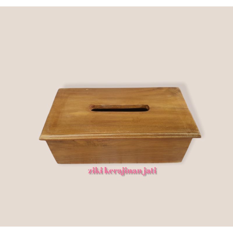 Kotak Tisu Kayu Jati Plituran