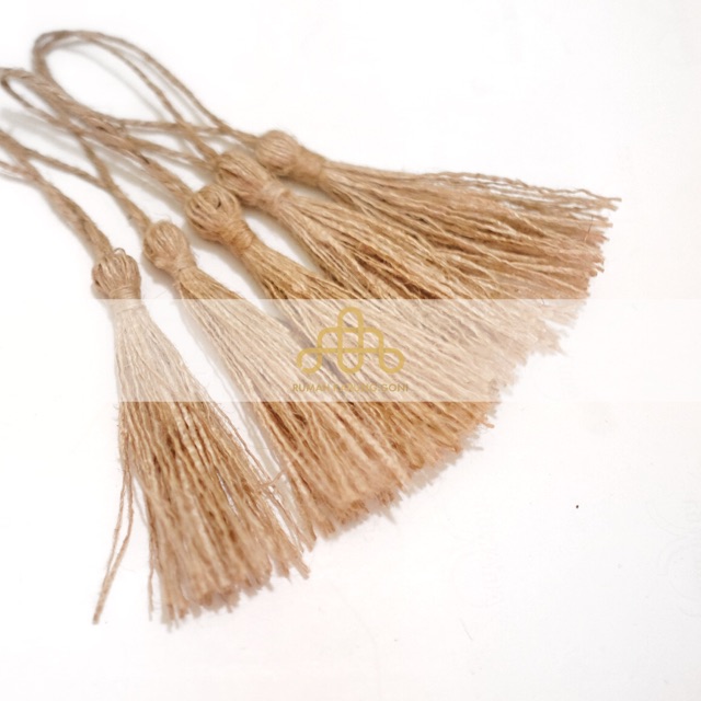 Tasel Goni Rumbai 7 CM - Tali Ikat Gordyn - Tassel Gorden Rustic - Burlap Jute Tassel