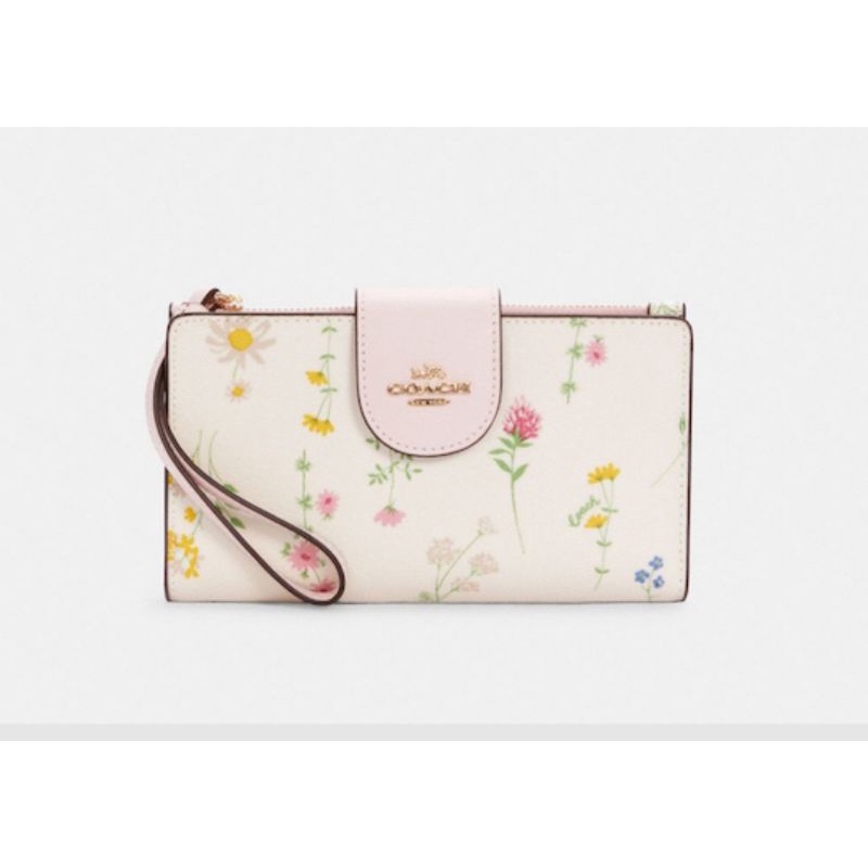 Coach Tech Phone Wallet With Spaced Wildflower (C3371)