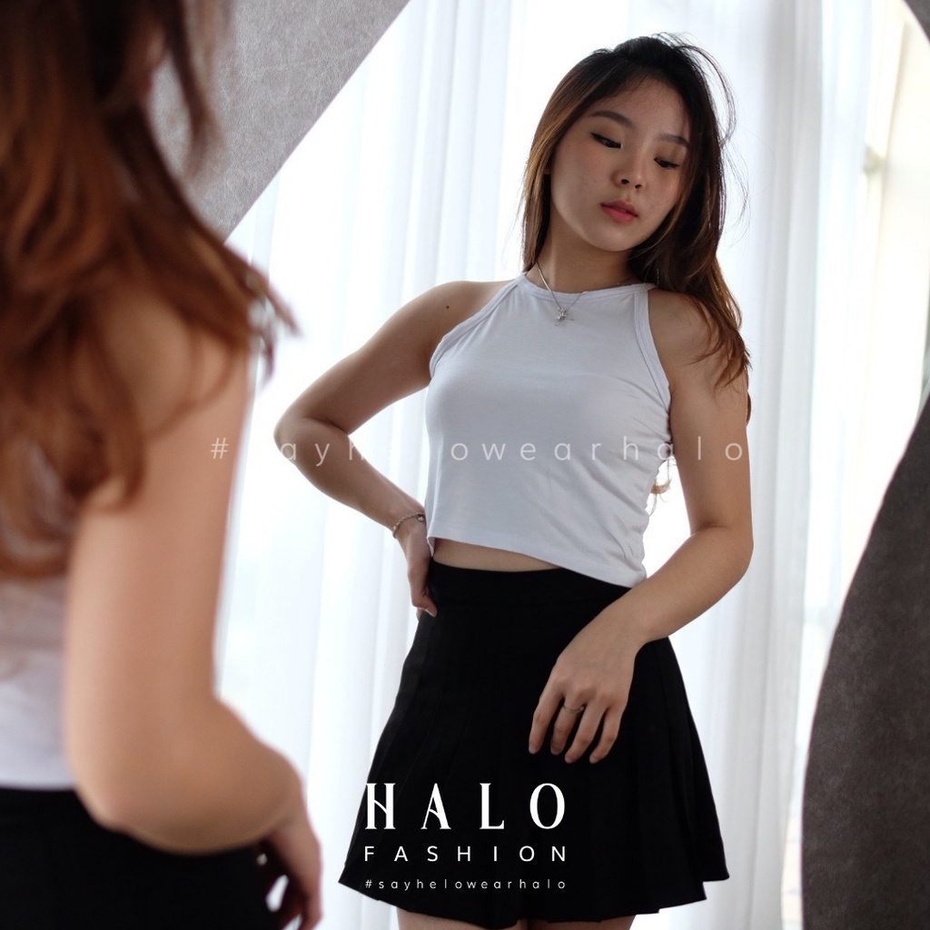 [HaloFashion] Jovita Sexy Crop Top Tank Top Halter Top Basic Top Korean Fashion