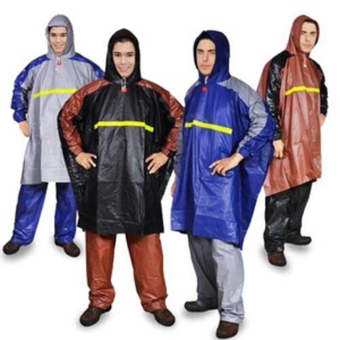 Jas Hujan GETZ Indoplast Ponco Lengan Celana Murah Pria Wanita Dewasa Scotchlight Poncho Raincoat