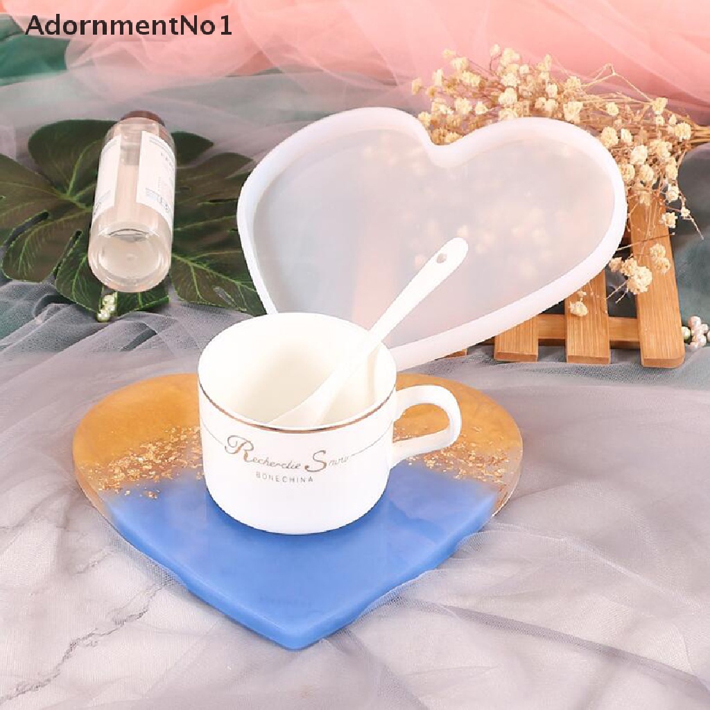 [AdornmentNo1] Heart Shape Coaster Silicone Mold DIY Jewelry Tray Candle Holder UV Resin Mould [new]