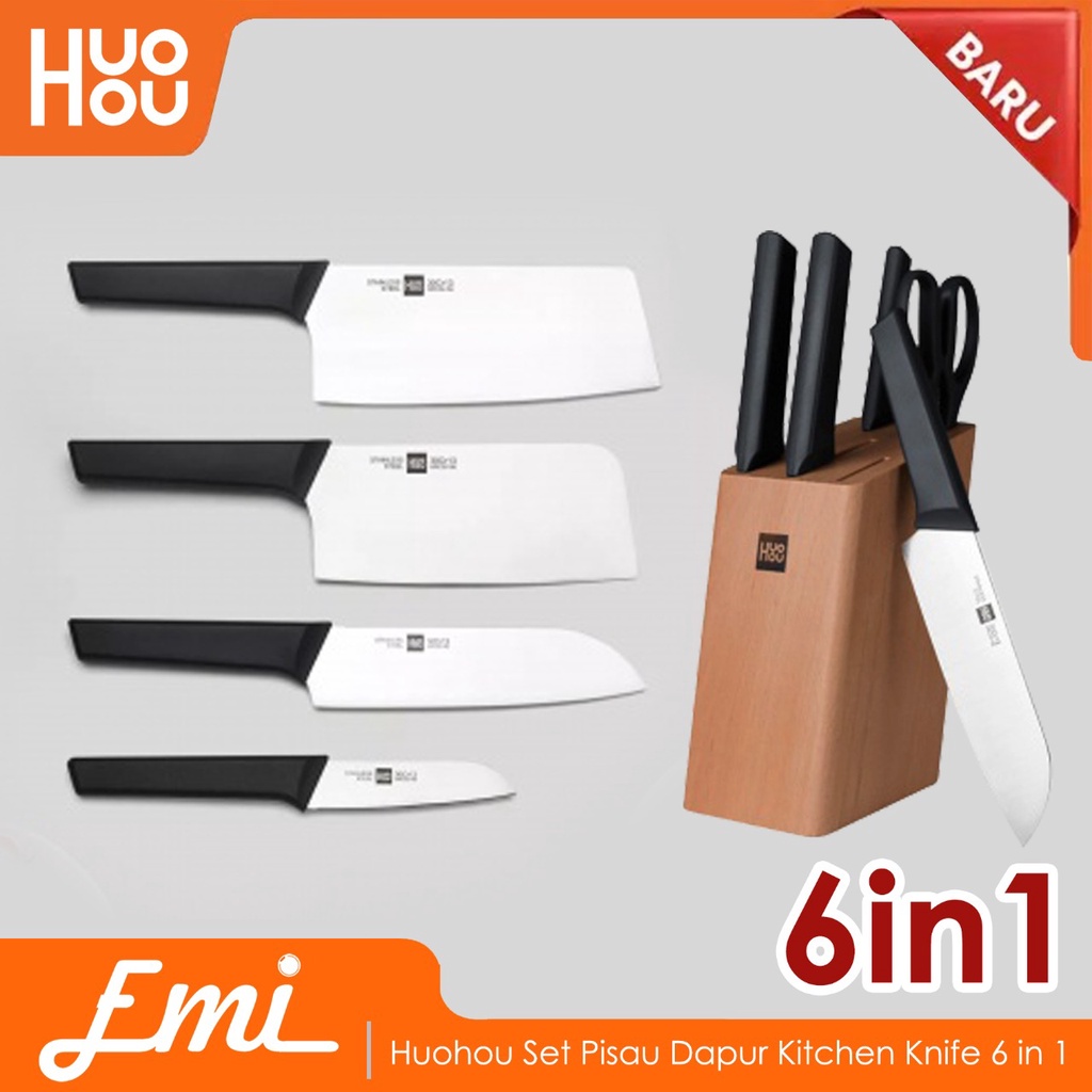 Huohou Set Pisau Dapur Kitchen Knife 6 in 1 - HU0057