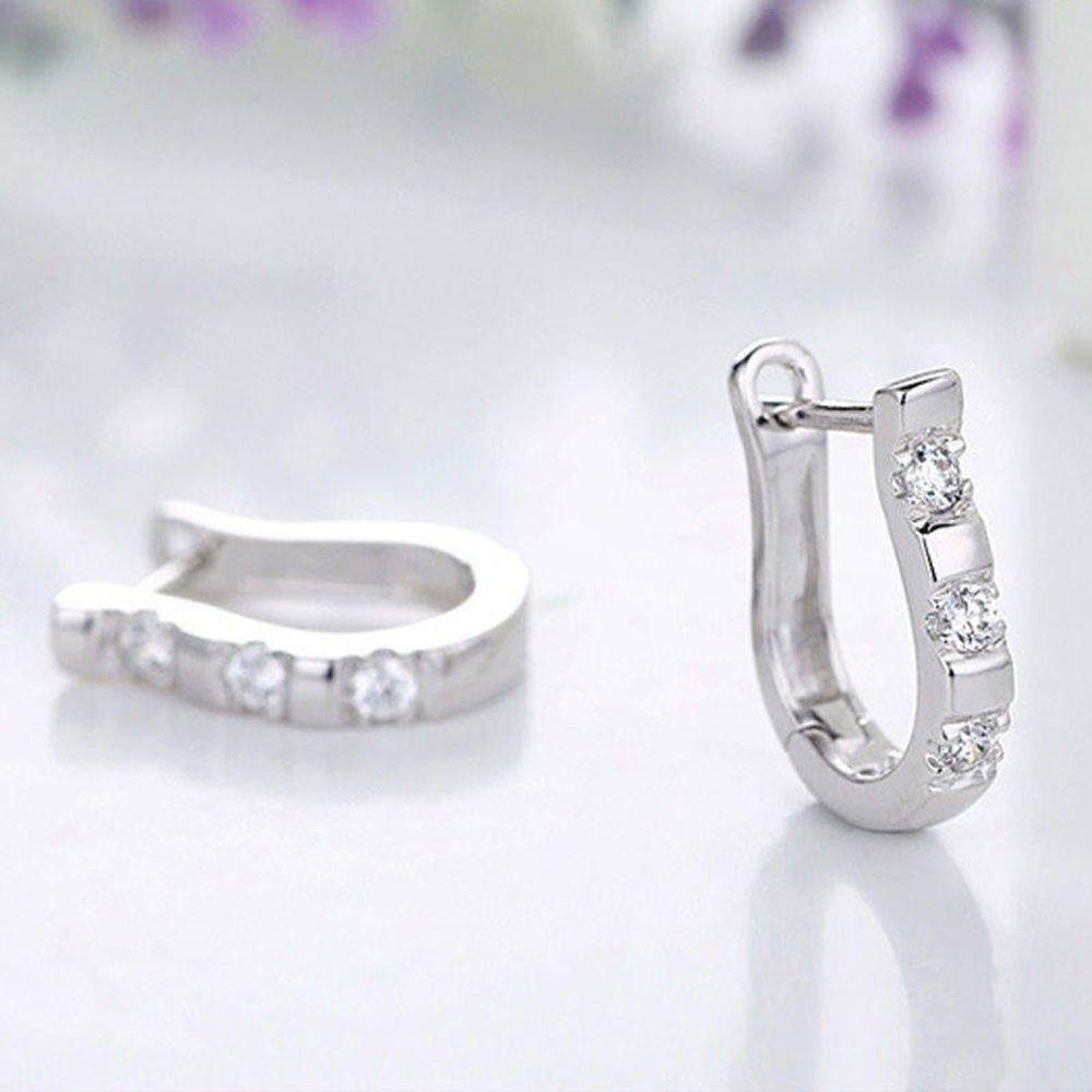 Needway   Anting Hoop Wanita Desain Seni Anting Sepatu Kuda Harp Elegan