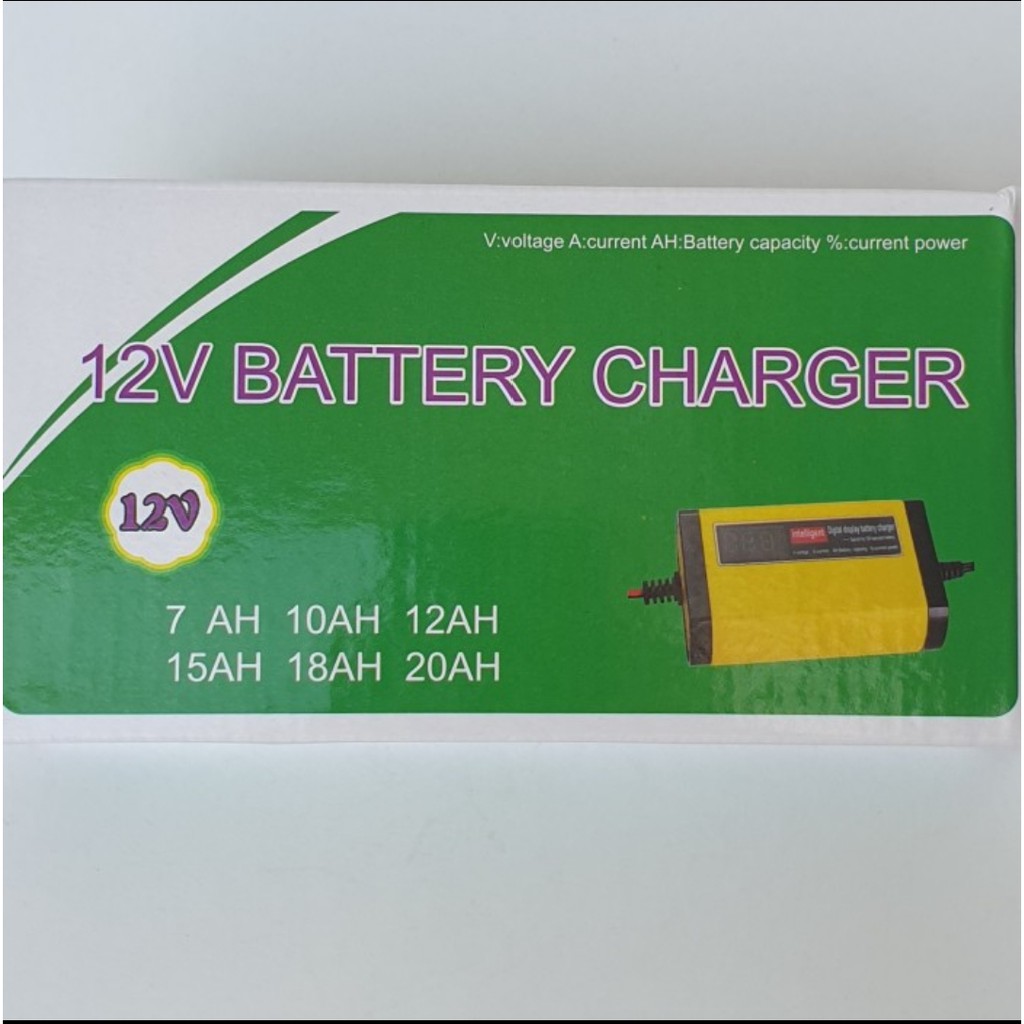 Charger Aki Portable 2A/12V Mobil Motor Digital Display Casan Aki Alat Cas Aki Carger Aki