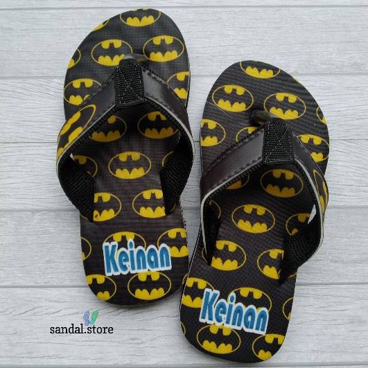 sandal Custom Nama Anak/Dewasa Karakter BATMAN FREE Custom Suka Suka