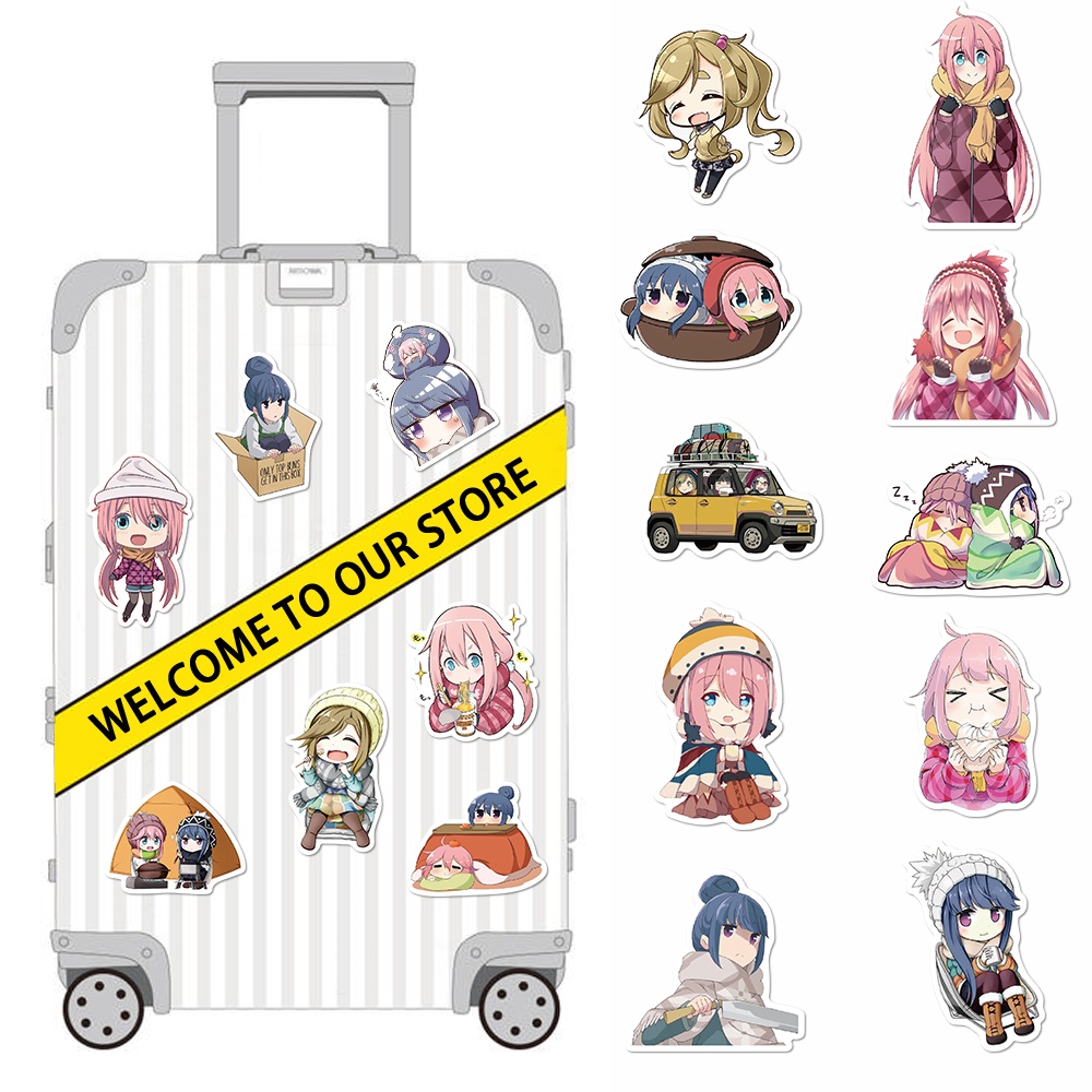 50pcs anime yuru camp stickers children's hand account stickers laptop water cup waterproof stickers