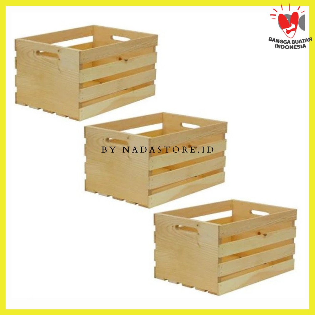 Kotak kayu pinus penyimpanan serbaguna wooden box,Wooden Crates , Wooden Basket, Storage Crates W010