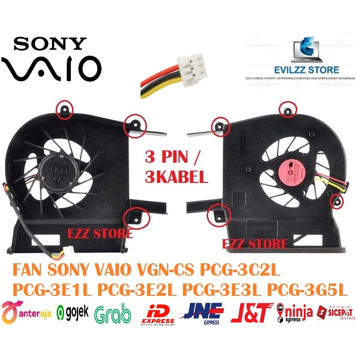FAN SONY VAIO CS VGN-CS VGNCS PCG-3C2L PCG-3E1L PCG-3E2L PCG-3E3L PCG-3G5L VGN-CS107 VGN-CS108 BARU