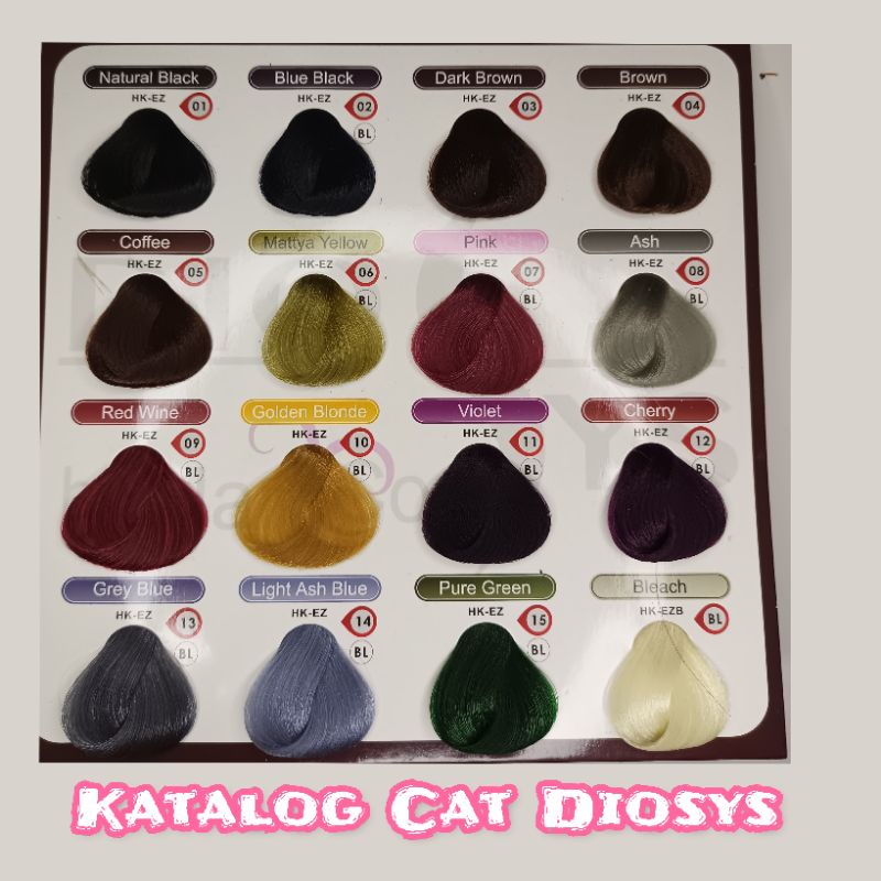 Cat Diosys Katalog contoh warna, sampel warna rambut terbaru