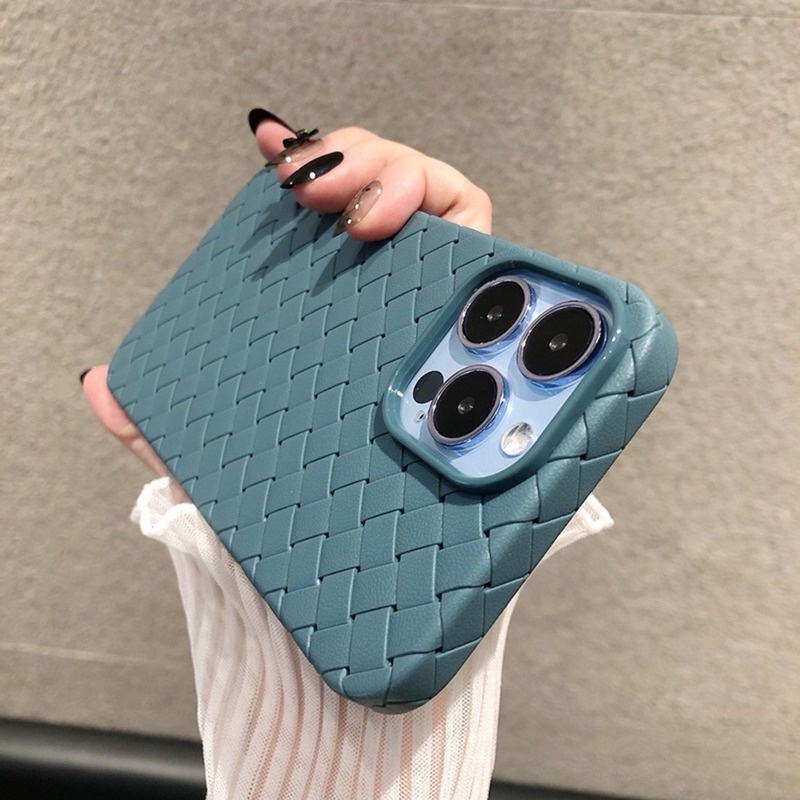 Soft Case Bahan Silikon Tekstur Kulit Woven Untuk iPhone 11 Pro X XS MAX XR 6 6S 7 8 Plus