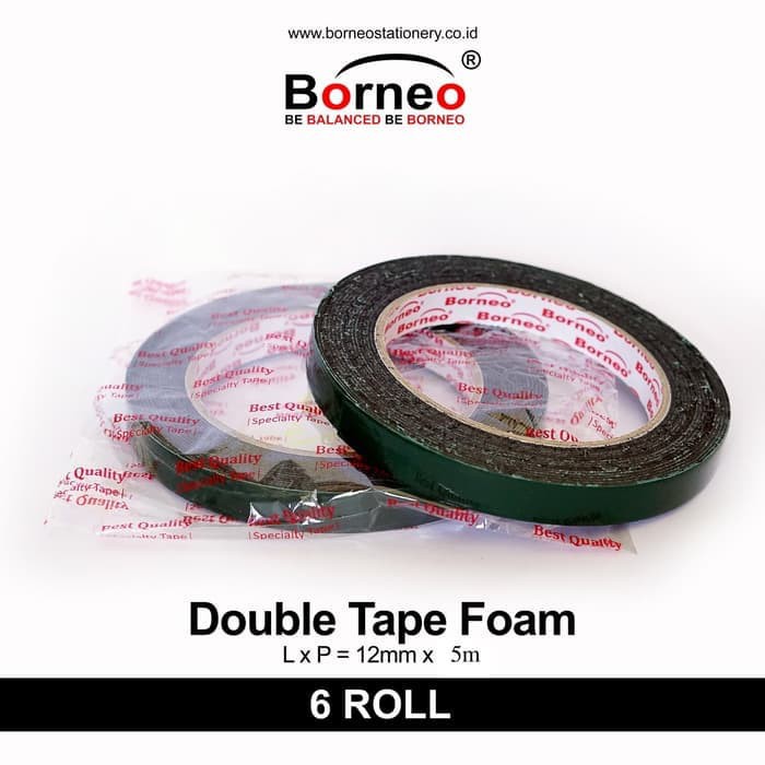 

double foam tape warna hitam 12mm x 5mm Borneo