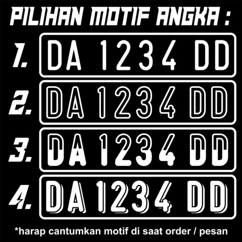 STIKER STICKER PLAT NOMOR MOTOR DAN MOBIL PLAT PUTIH PLAT HITAM STIKER PLAT HOLOGRAM