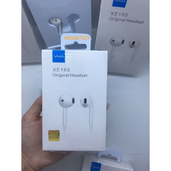 HEADSET VIVO + PACK Original Hifi Handsfree Earphone Vivo With Mic XE160 / XE680 bisa untuk semua hp Y12 Y15 Y17 Y71 Y91 Y93 Y95 V9 V15