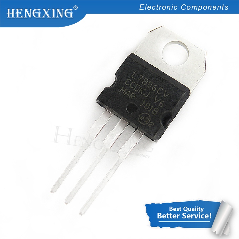 100pcs L7806CV L7806 KA7806 MC7806 Regulator Voltase 6V 1.2-1.5A TO-220