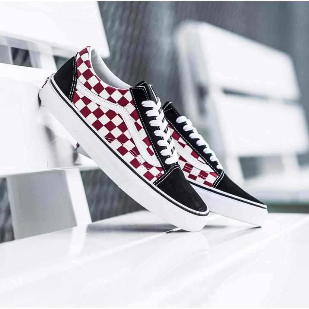 Vans Oldskool Classic Checkerboard “ Black & Red “