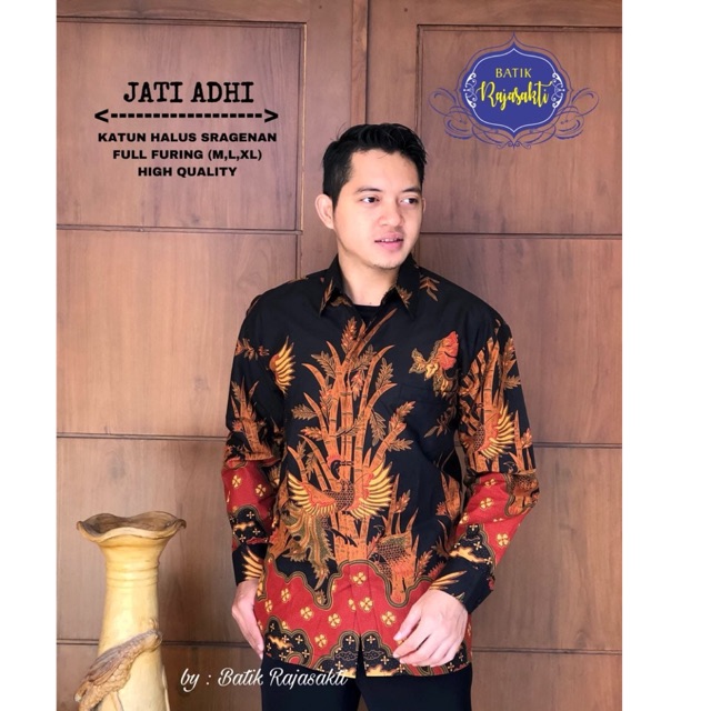 Kemeja Batik JATI ADHI Full Furing Katun Halus Sragenan Ori Solo Size Lengkap