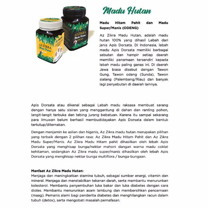 Madu Hitam Pahit Az Zikra Madu Az Zikra Azzikra 500 Gr Herbal Pahit Shopee Indonesia