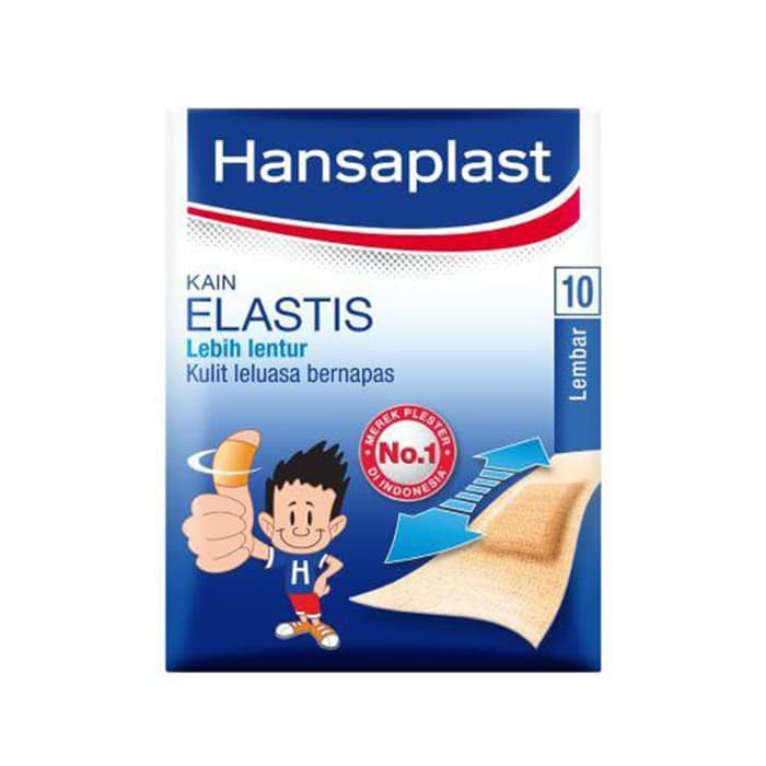 HANSAPLAST Elastis 10 Lembar Kain Lentur dan Leluasa Bernafas 8 standar + 2 jumbo