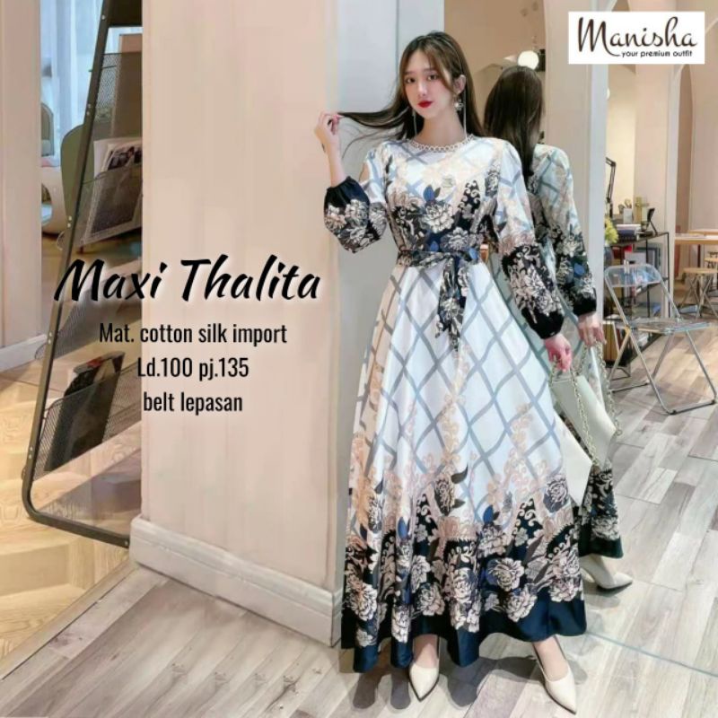 maxy thalita by manisha import bangkok gamis lebaran mewah elegan
