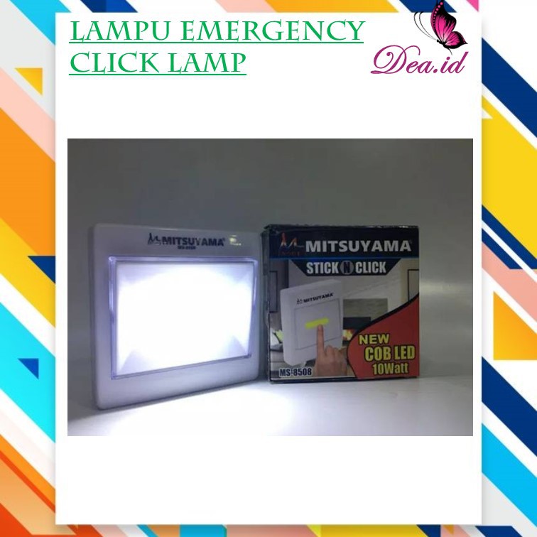 [DEASHOP] [Home Equipment] Lampu tempel emergency click Mitsuyama switch light cob led 10 watt