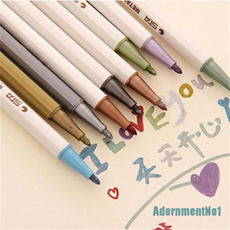 (AdornmentNo1) 10pcs / Set Pensil Warna Metalik Untuk Dekorasi Album DIY