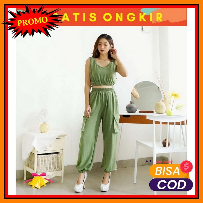 Setelan Tyde Dewasa Terbaru 2020 Baju Setelan Wanita Dewasa Jumbo ZZ722 Cottonbells Casual Jumpsuit