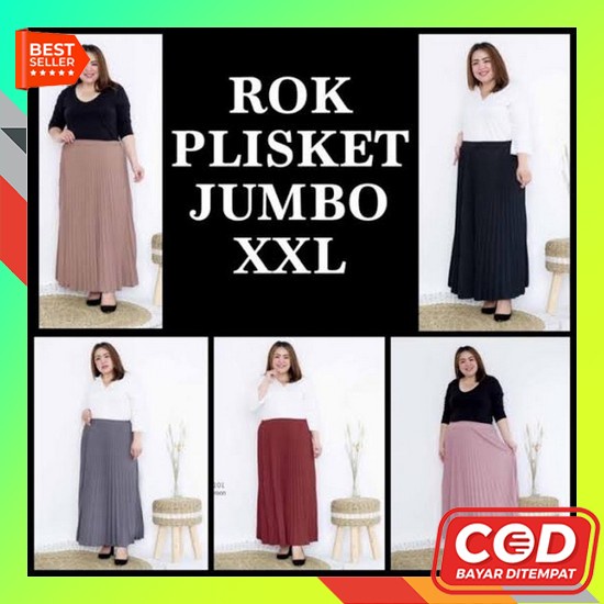 Rok Plisket Terbaru Tartan Kotak Premium Panjang Semi Wol Korean Style Rok Plisket Jumbo - Cokelat,