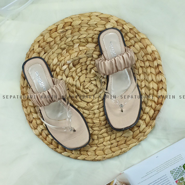 Sepatudari Karin Real PIc Sandal flat wanita Model Jepit KR SDF0044