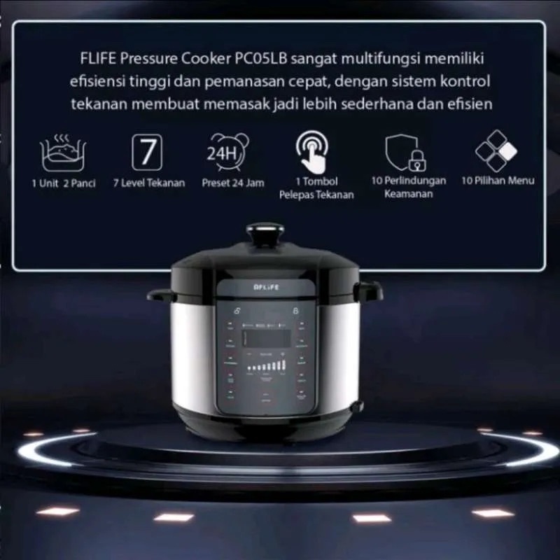 FLIFE MULTIFUNCTION PRESSURE RICE COOKER 5 LITER PC05LB