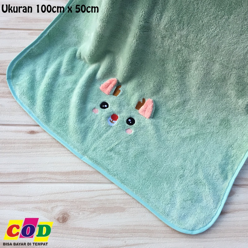 Handuk Bayi Karakter Super Lembut dan Tebal Ukuran 100x50cm Almeera Baby and Kids