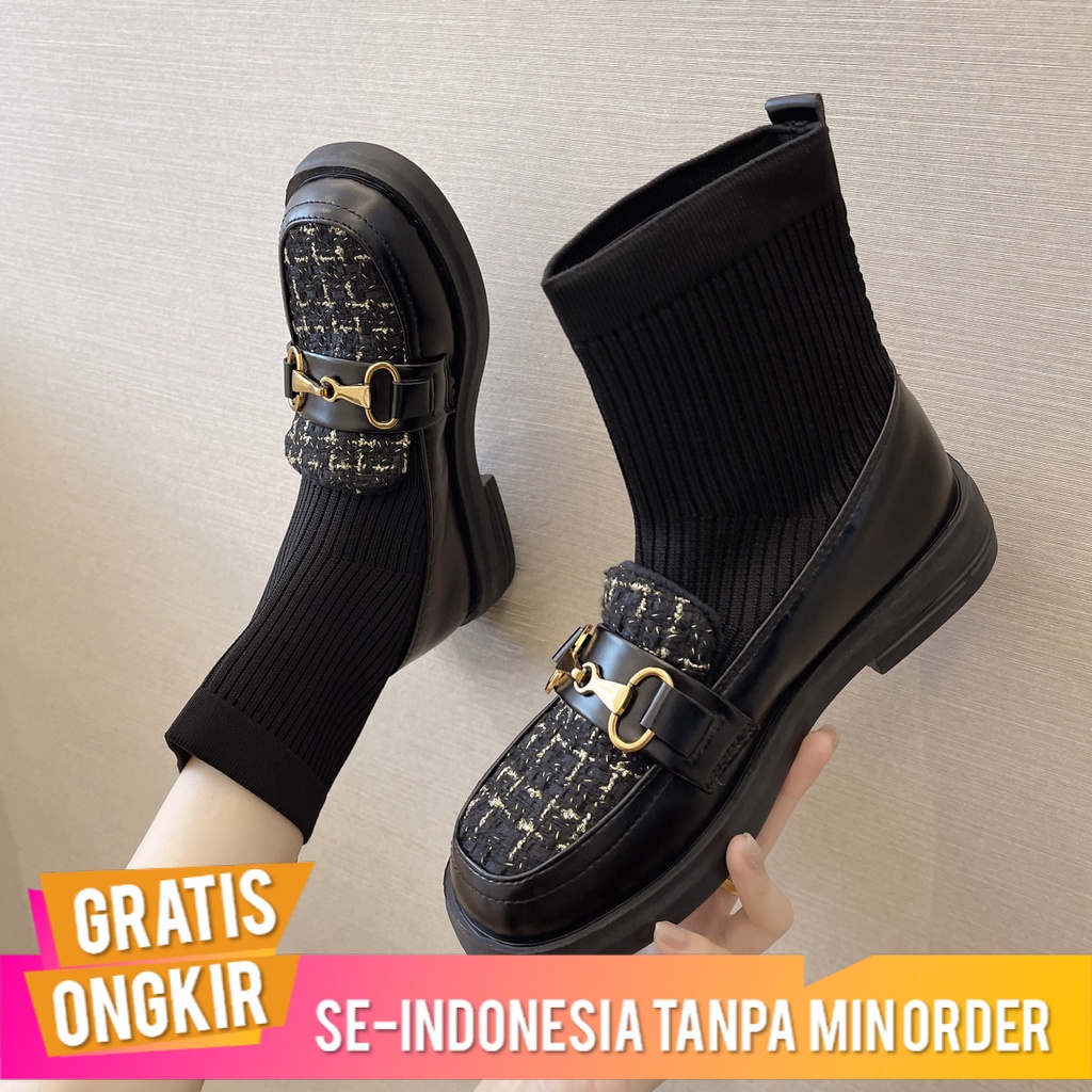 Sepatu Boots Wanita Import Sepatu Bot Pendek  Wanita Inggris 2021 Sepatu Boots cewekk