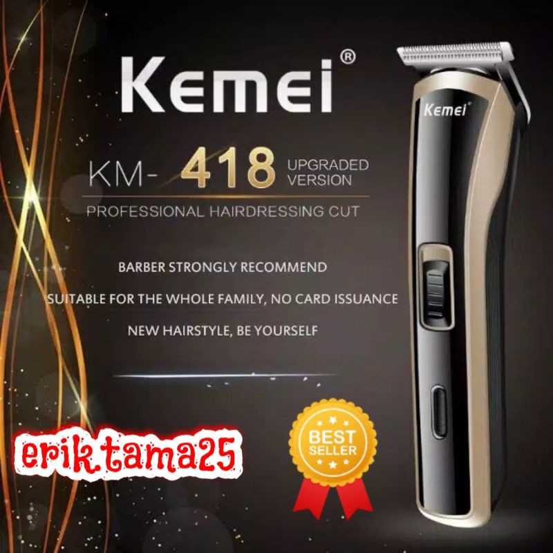 KEMEI 418 / KLIPER RAMBUT KEMEI / MESIN CUKUR RAMBUT / ALAT CUKUR RAMBUT / MESIN POTONG RAMBUT