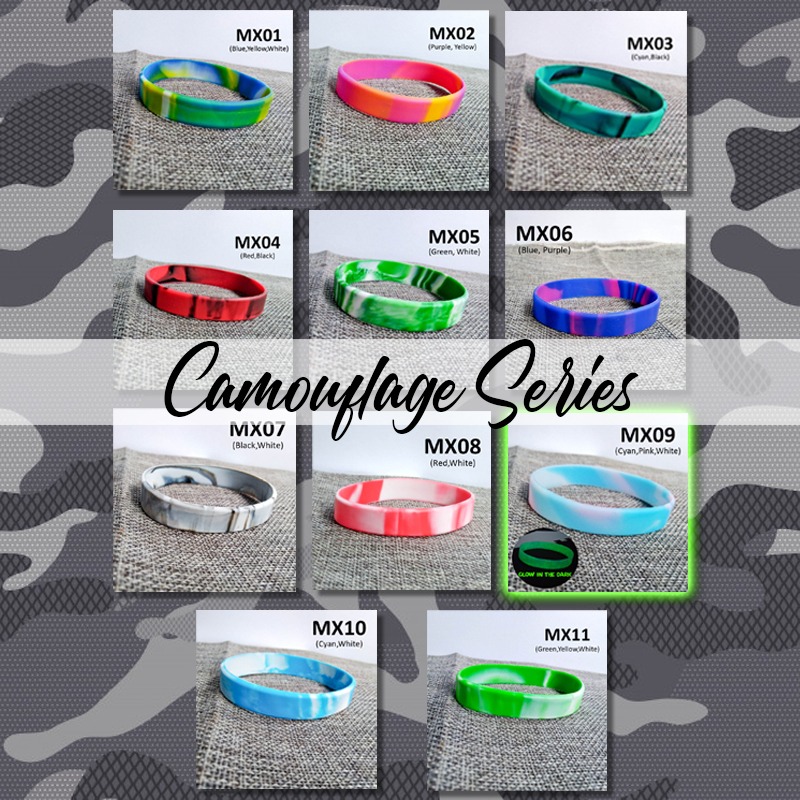 Rubber Strap Army Camo Gelang Karet Keren pria wanita Camouflage SERIES 11 MX11