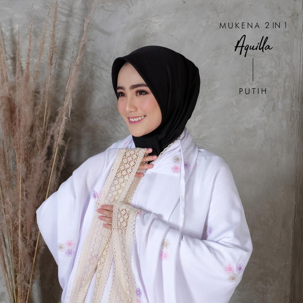 PUSAT MUKENA TASIK - MUKENA RAYON DEWASA 2 IN 1 AQUILA