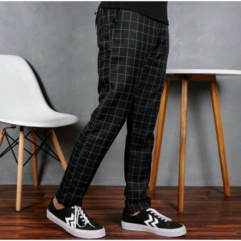 CELANA CHINO TARTAN PRIA MOTIF KOTAK2 PANJANG
