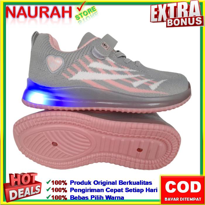 SEPATU ANAK SPICER LAMPU LED SNEAKERS ANAK PEREMPUAN SKEEPER PINK 100% ORIGINAL EMPUK NYAMAN RINGAN ANTI SLIP