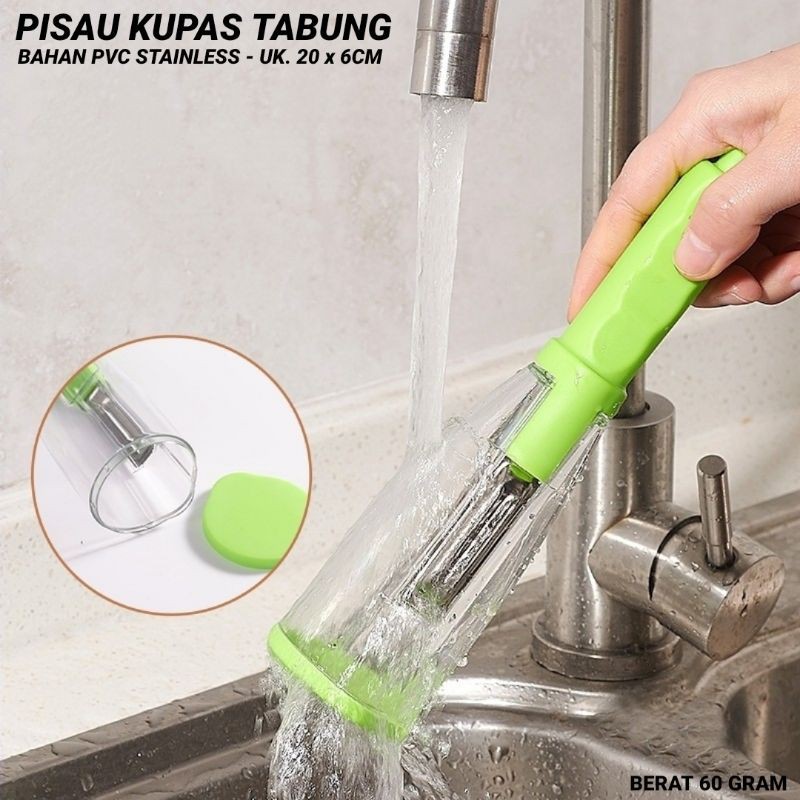 Pengupas Kulit Buah Dan Sayur Tabung Sampah Peeler  Parutan Pisau Pengupas