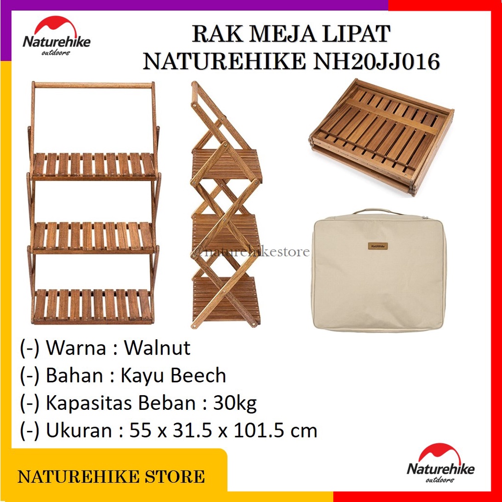 Rak Meja Lipat Susun Bertingkat Camping Outdoor Hiking Traveling Piknik Gunung Naturehike NH20JJ016