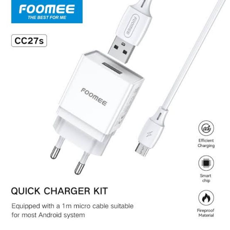 [Foomee-C27s]Travel Charger Port 1 Usb Kabel Micro 1.5A Charger Kit Multi Protection