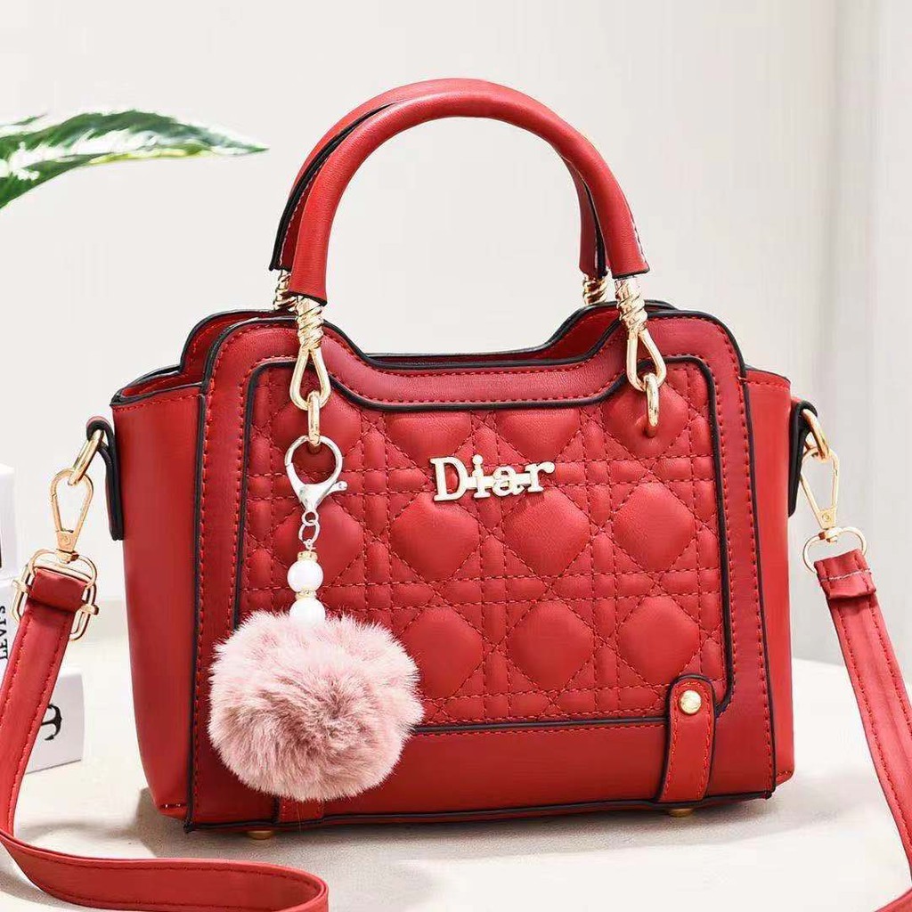 LT 1524 RISCE TAS HAND BAG GANTUNGAN POM-POM IMPORT WANITA CEWEK PEREMPUAN JAKARTA BATAM