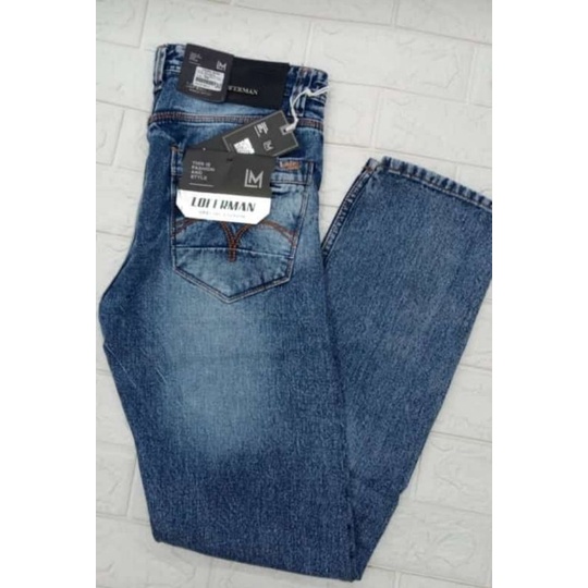 Celana jeans denim sembur standart/ slim fit .Pria/Remaja terbaru size ;27-32