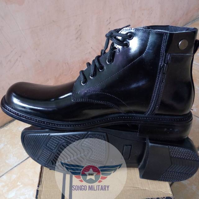 Sepatu PDH Tali - Sepatu PDH Polri - Sepatu Variasi Resleting