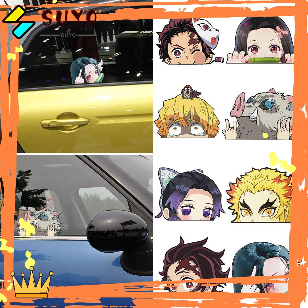 SUYOU Creative Car Stickers Car-styling Demon Slayer Anime Car Decals Car Accessories New Waterproof Windows Sticker Auto Decal Windshield Auto-styling