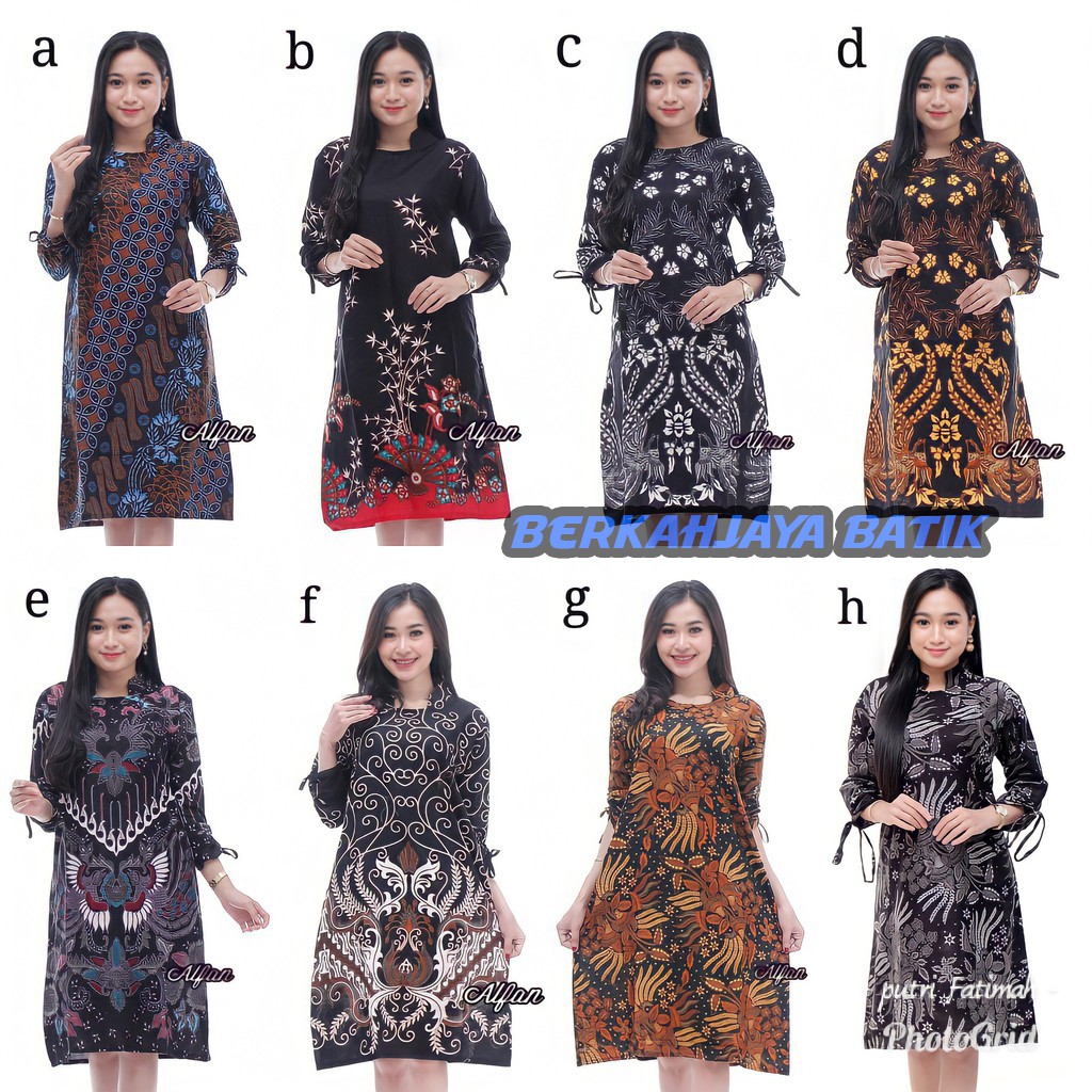 BATIK TUNIK BATIK MOTIF SERAGAM BATIK DIANPUTRI BAJU BATIK WANITA M L XL XXL BSWART