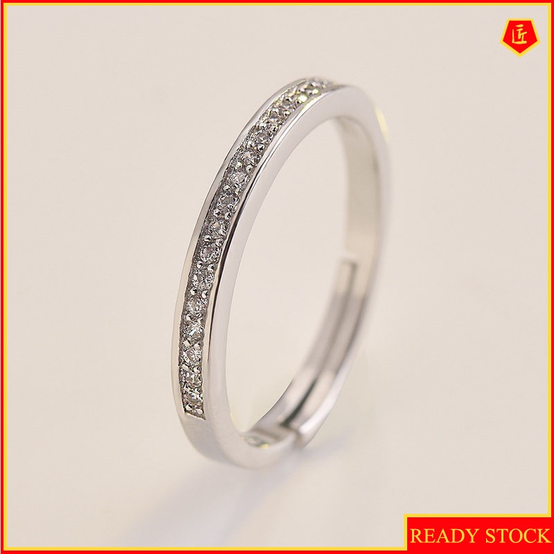 [Ready Stock]Fashion Personality 18K Platinum Simple Ring